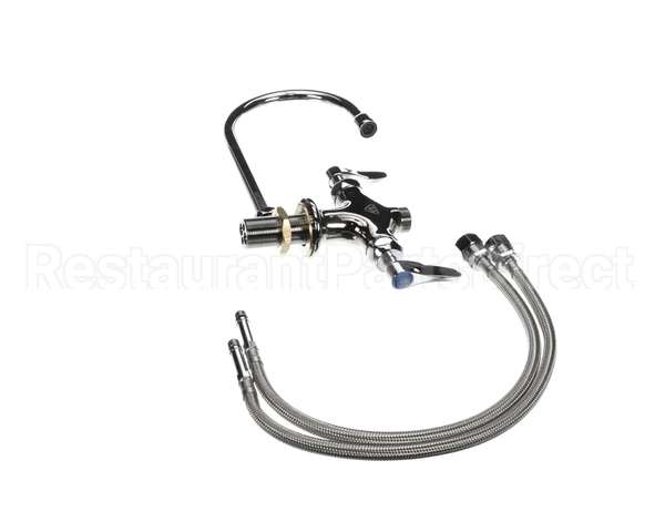 B-0300-CR T&S Brass Double Pantry Faucet, Single Hole Base,