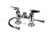 B-0325-CR T&S Brass 4 Cc Double Pantry Faucet Swivel Goose