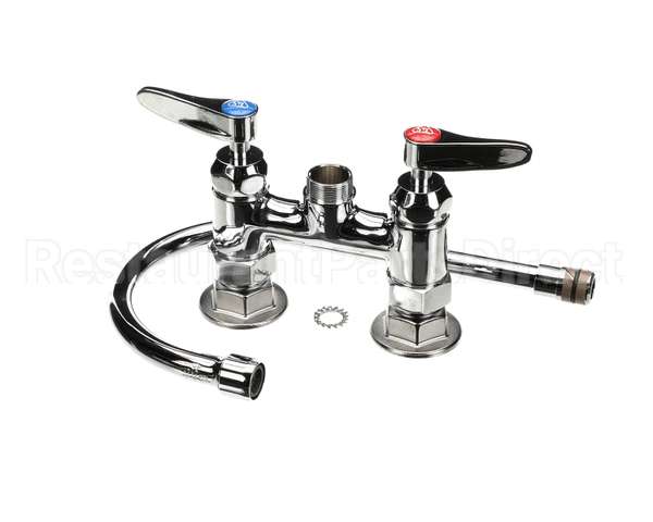 B-0325-CR T&S Brass 4 Cc Double Pantry Faucet Swivel Goose