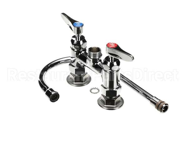 B-0325-CR T&S Brass 4 Cc Double Pantry Faucet Swivel Goose