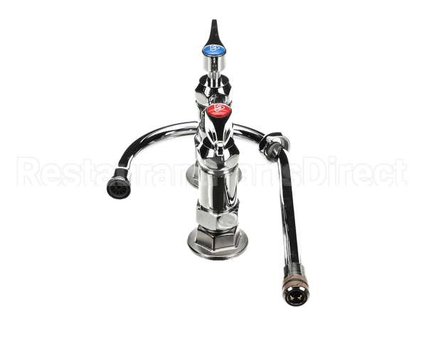 B-0325-CR T&S Brass 4 Cc Double Pantry Faucet Swivel Goose