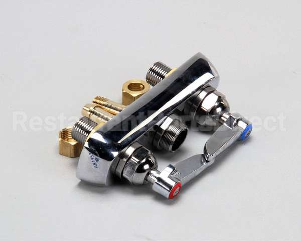 B-1110-LN T&S Brass Workboard Faucet, Deck Mount, 4 Centers,