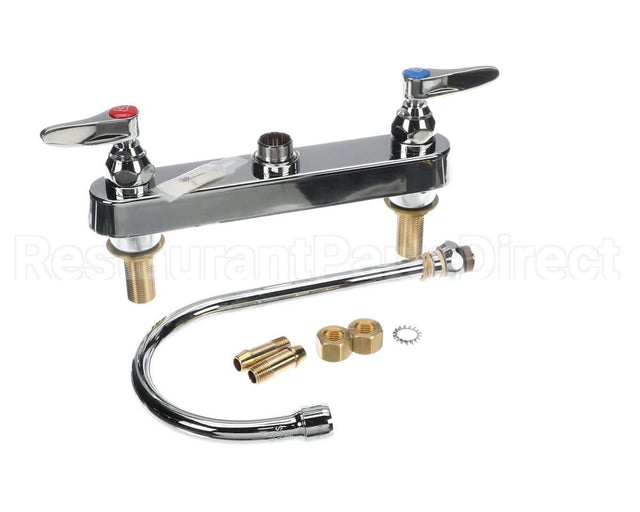 B-1142-XS T&S Brass Workboard Faucet, Deck Mount, 8 Centers,