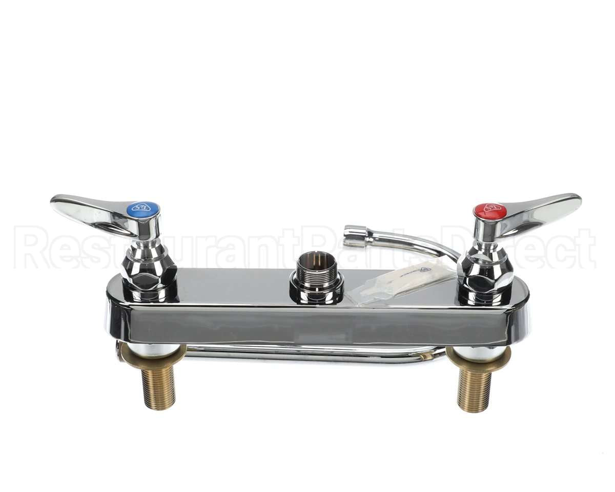B-1142-XS T&S Brass Workboard Faucet, Deck Mount, 8 Centers,