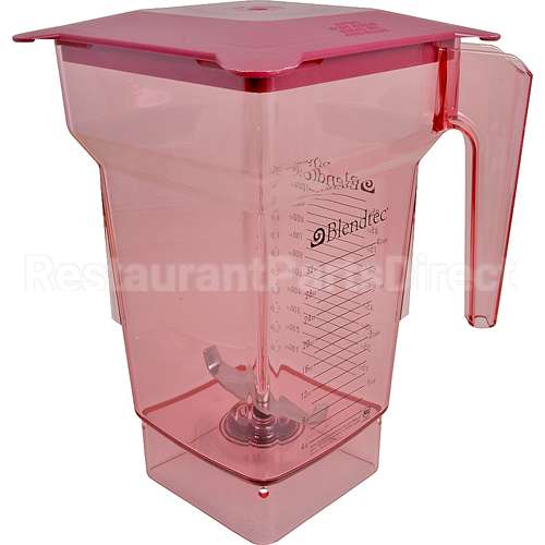 BLD40-619-62 Compatible Blendtec Jar4-Sided, Red, W/Lid, 75 Oz