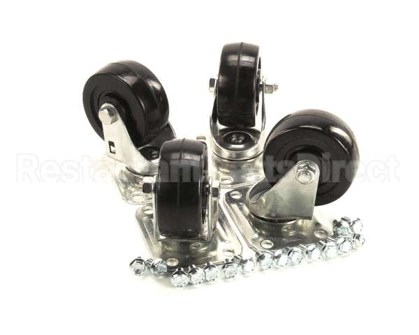 C-4X4 Glastender Caster, Swivel, Plate, 3-3/4"H, Set Of 4