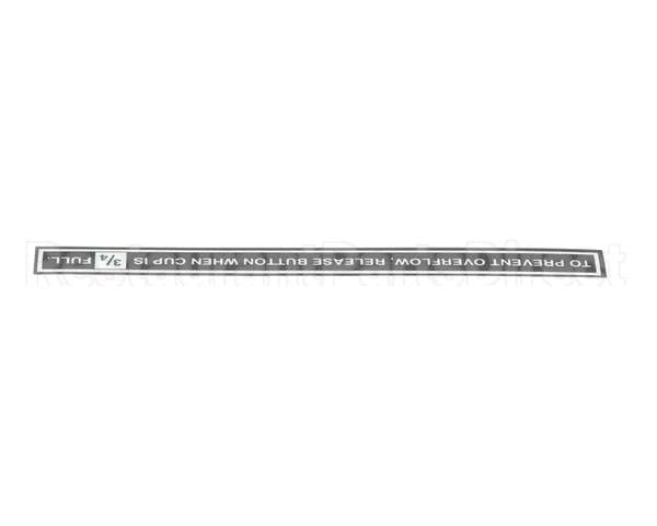 CA-1027 Wilbur Curtis Label, Prevent Overflow