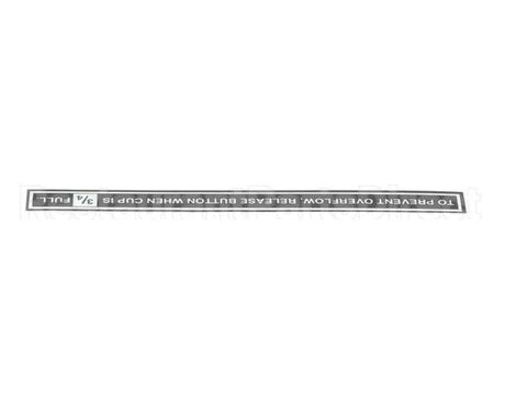 CA-1027 Wilbur Curtis Label, Prevent Overflow