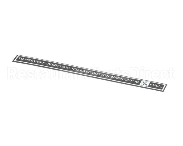 CA-1027 Wilbur Curtis Label, Prevent Overflow