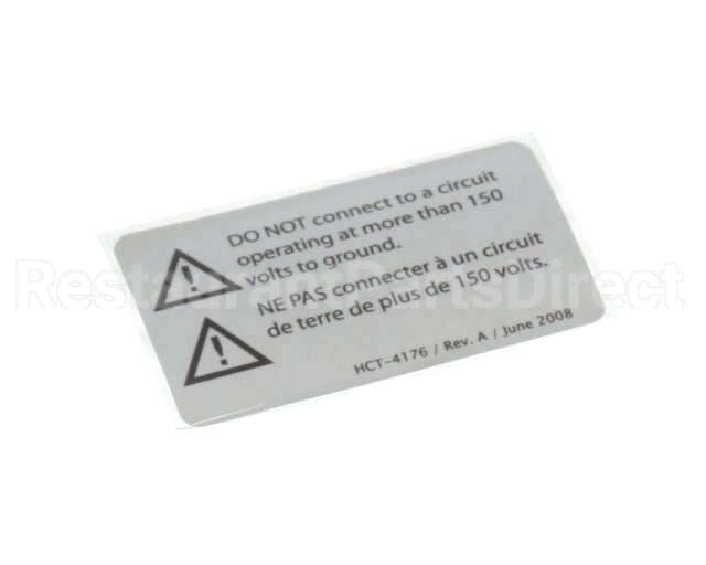 HCT-4176 Turbochef Label, Hhc 2020, Do Not Connect To Circu