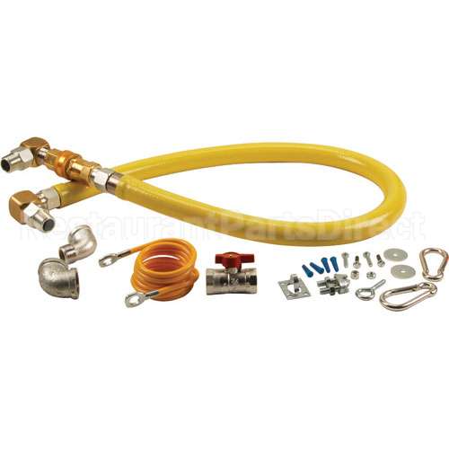 HG4D48SK Compatible TS Brass Kit, Gas Hose, 3/4" X 48", T&S
