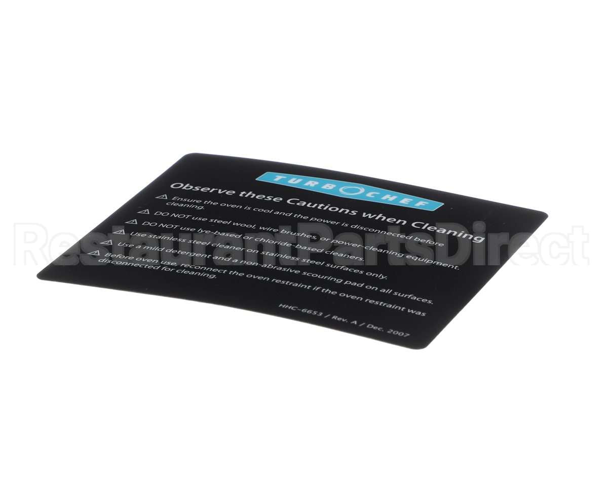 HHC-6653 Turbochef Label, Hhc, Cleaning And Servicing