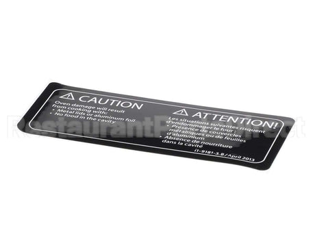 I1-9181-3 Turbochef Label, Caution, Empty Cavity,