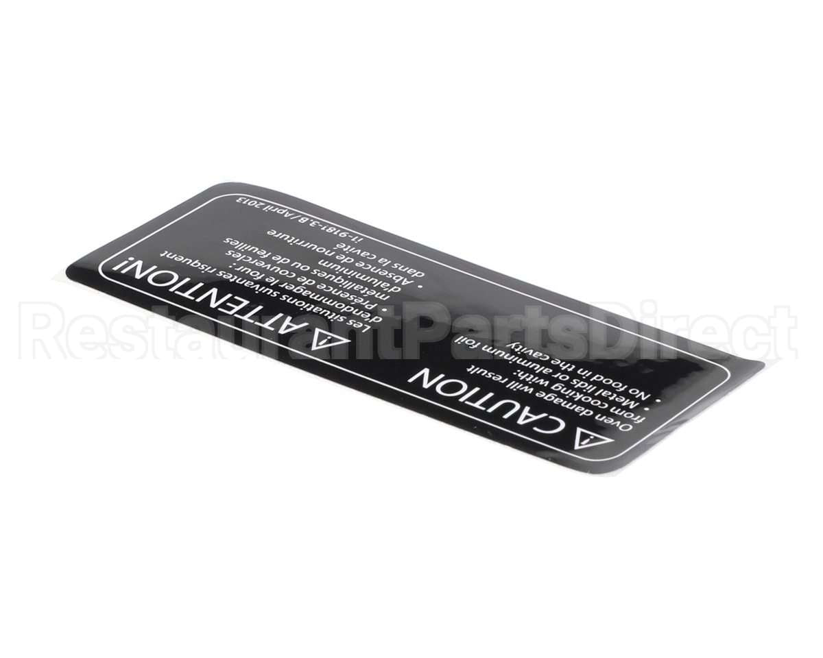 I1-9181-3 Turbochef Label, Caution, Empty Cavity,