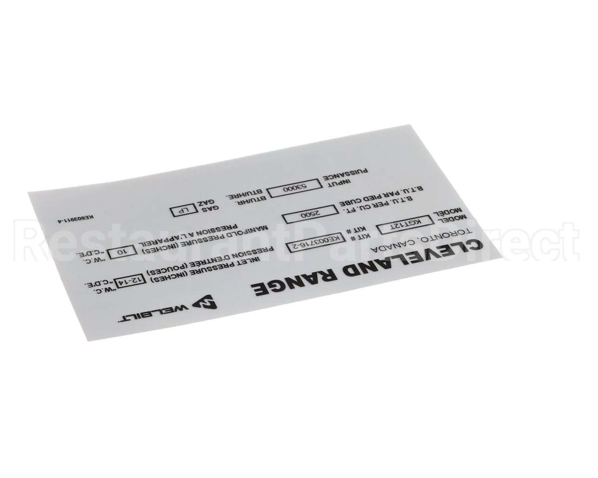 KE603911-4 Cleveland Label;Convert Nat. To Lp