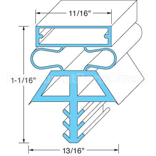 KOL225171075 Compatible Midwest Appliance Parts Door Gasket - Lh, 38" X 78"