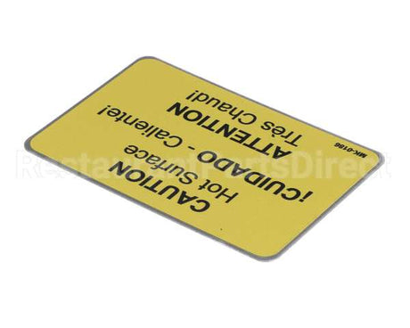 MK-0186 Belshaw Caution Hot Surface Label