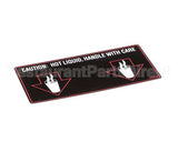 NA89AL Grindmaster Cecilware Label Hot Liquid-Gb2D/M/K