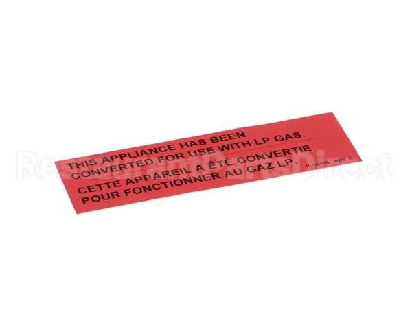 PP10426 Pitco Label,Gas Notice Cvrsn Lp