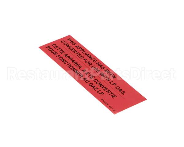 PP10426 Pitco Label,Gas Notice Cvrsn Lp