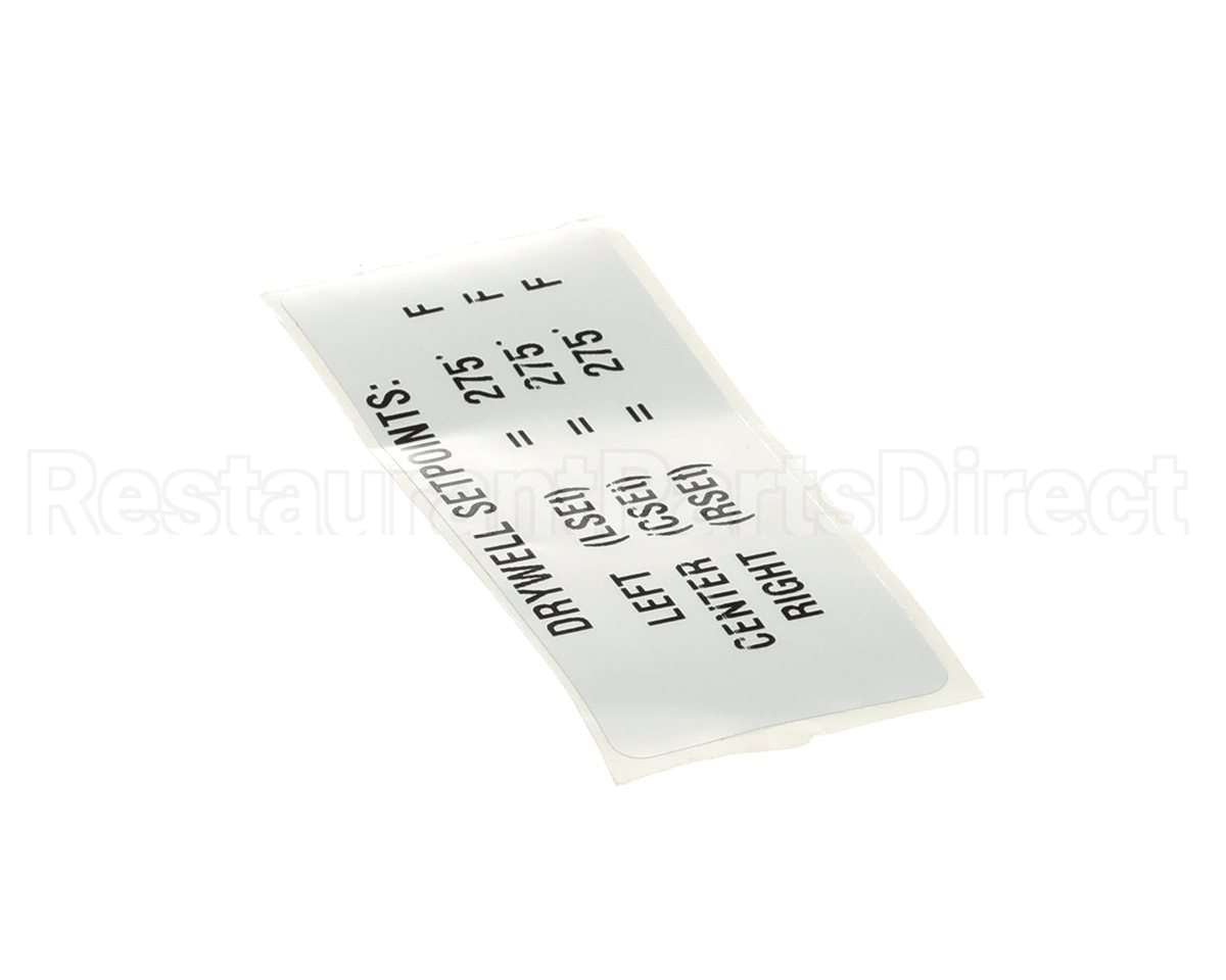 TBP00149 Delfield Label,Drywell Setpoints