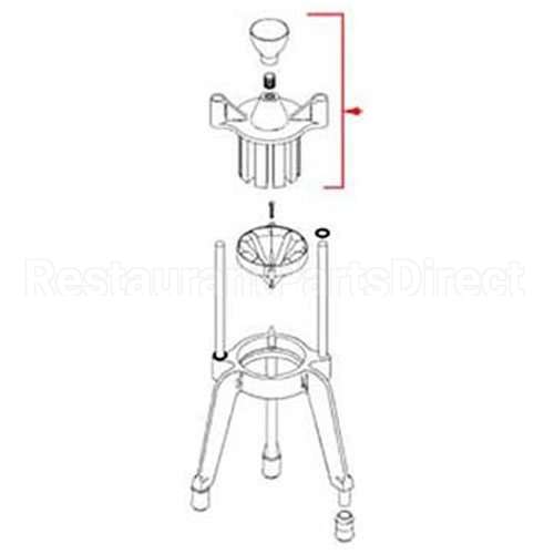 VOL316 Compatible Vollrath Head (6 Section, W/Knob)