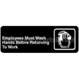 VOL4530 Compatible Vollrath Employee Hand Wash Sign 3 X 9 In English Braille