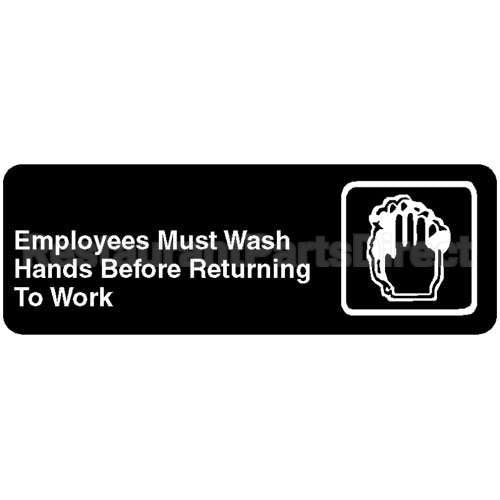 VOL4530 Compatible Vollrath Employee Hand Wash Sign 3 X 9 In English Braille