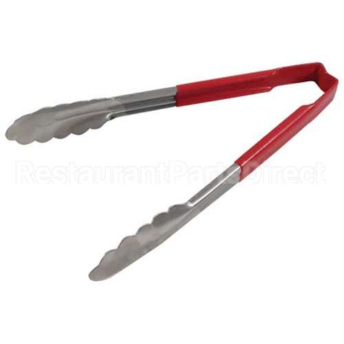 VOL4780940 Compatible Vollrath Tong Red/Ss 9.5 In Scallop Grip