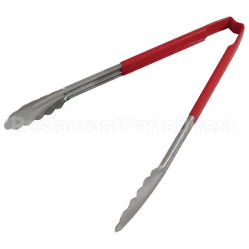 VOL4781240 Compatible Vollrath Tong Red/Ss 12 In Scallop Grip