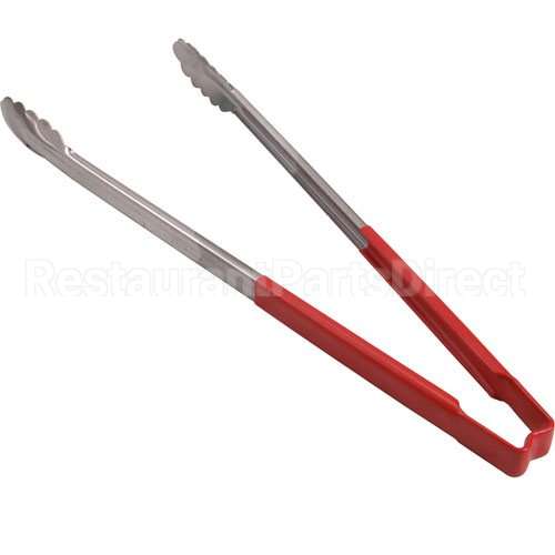 VOL4781640 Compatible Vollrath Tongs, Scallop, 16", Redhdl