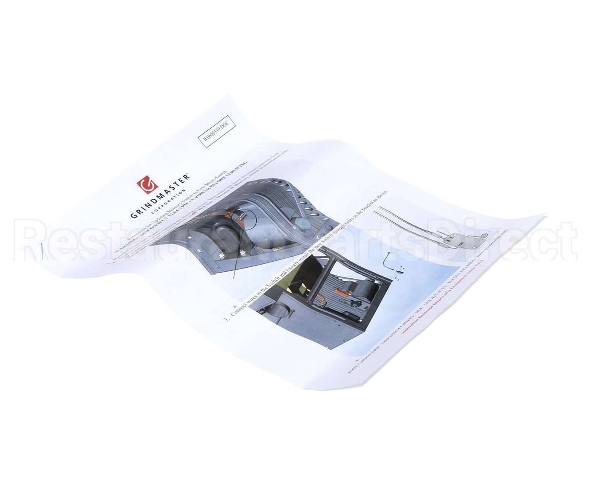 W0600339 Grindmaster Cecilware Instruction Sheet,Merc Sw Rpl