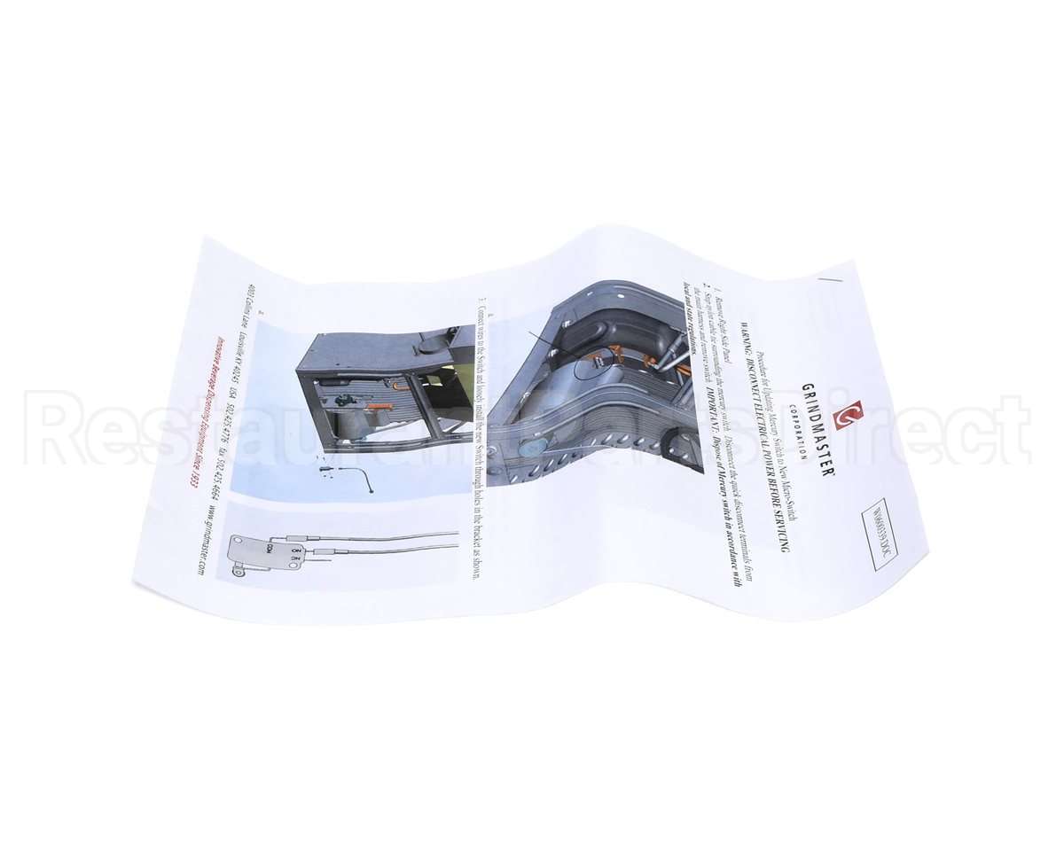 W0600339 Grindmaster Cecilware Instruction Sheet,Merc Sw Rpl