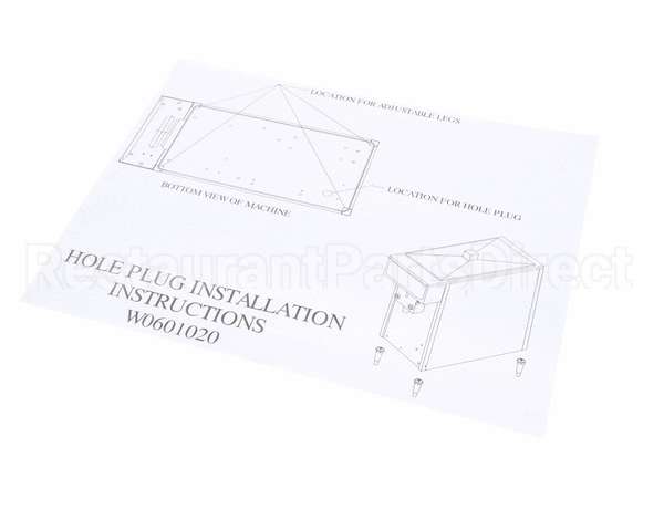 W0601020 Grindmaster Cecilware Installation Sheet,Hole Plug
