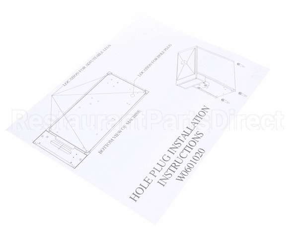 W0601020 Grindmaster Cecilware Installation Sheet,Hole Plug