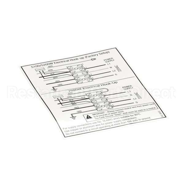 WC-38167 Compatible Curtis Label, Dual Voltage Power Hook