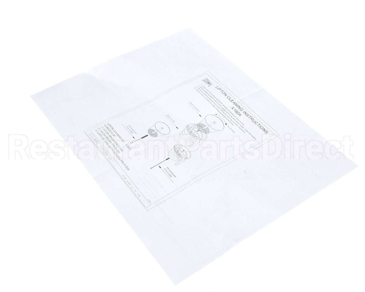 X160AL Grindmaster Cecilware Instruction Sheet Cleaning Kit